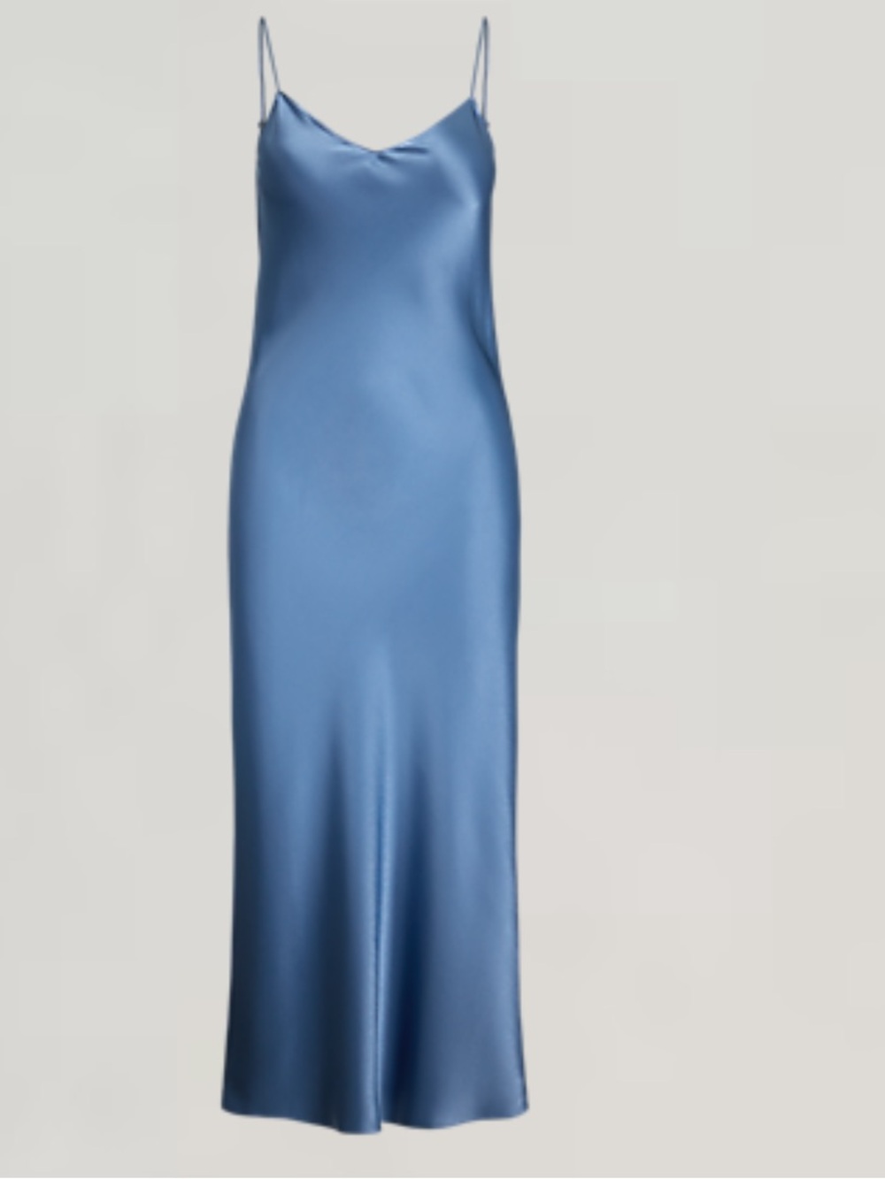 Polo by Ralph Lauren Silk-Feel Blue Slip Dress